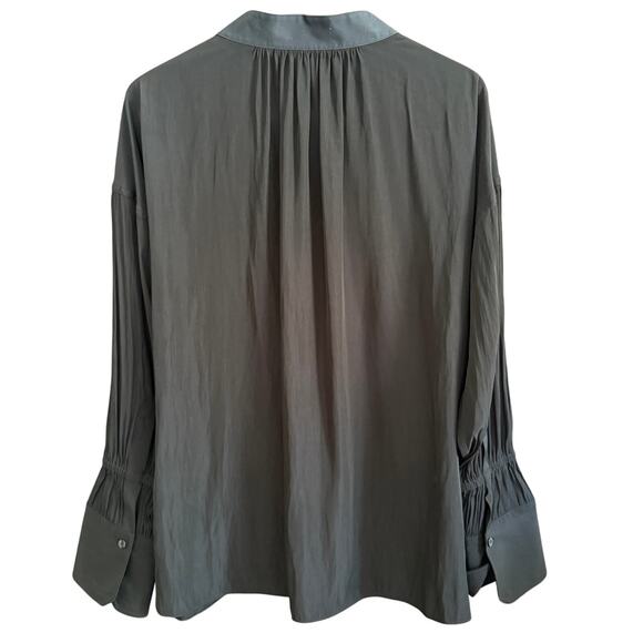 A.L.C. | Black Paulina Top Oversized Cuff Popover Shirt Blouse | Size 6 Boho - Picture 3 of 7